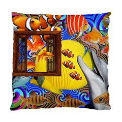 Outside The Window-swimming With Fishes 2 Standard Cushion Case (two Sides) by impacteesstreetwearcollage