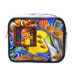 Outside The Window-swimming With Fishes 2 Mini Toiletries Bag (one Side) by impacteesstreetwearcollage