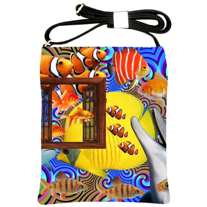 Outside The Window-swimming With Fishes 2 Shoulder Sling Bag