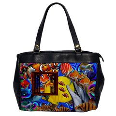 Outside The Window-swimming With Fishes 2 Oversize Office Handbag by impacteesstreetwearcollage