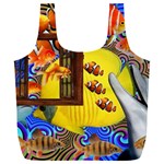 Outside The Window-swimming With Fishes 2 Full Print Recycle Bag (XXL) Front