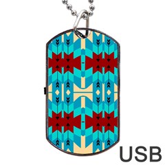 Shapes Rows Dog Tag Usb Flash (two Sides) by LalyLauraFLM