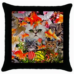 Aquarium Life Cropped Throw Pillow Case (black) by impacteesstreetwearcollage