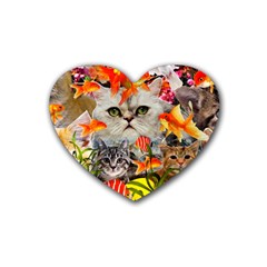 Aquarium Life Cropped Rubber Coaster (heart)  by impacteesstreetwearcollage