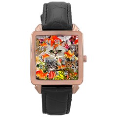 Aquarium Life Cropped Rose Gold Leather Watch  by impacteesstreetwearcollage