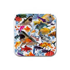 Under The Sea Rubber Square Coaster (4 Pack)  by impacteesstreetwearcollage