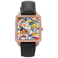 Under The Sea Rose Gold Leather Watch  by impacteesstreetwearcollage