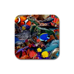 Under The Sea 5 Rubber Square Coaster (4 Pack)  by impacteesstreetwearcollage