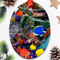 Under The Sea 5 Oval Ornament (two Sides) by impacteesstreetwearcollage