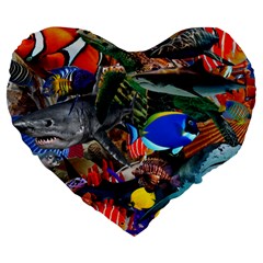 Under The Sea 5 Large 19  Premium Heart Shape Cushions by impacteesstreetwearcollage