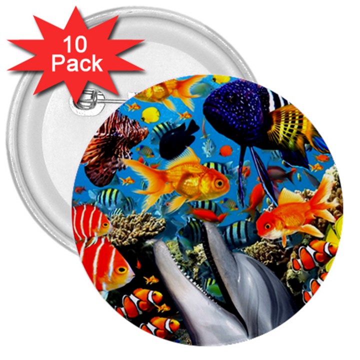 Under The Sea 4 3  Buttons (10 pack) 