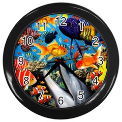 Under The Sea 4 Wall Clock (black) by impacteesstreetwearcollage