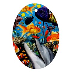 Under The Sea 4 Oval Ornament (two Sides) by impacteesstreetwearcollage