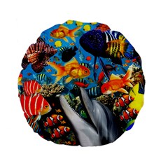 Under The Sea 4 Standard 15  Premium Flano Round Cushions by impacteesstreetwearcollage