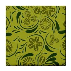 Folk Flowers Pattern  Tile Coaster by Eskimos