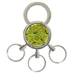 Folk Flowers Pattern  3-ring Key Chain by Eskimos