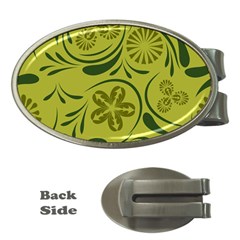 Folk Flowers Pattern  Money Clips (oval)  by Eskimos