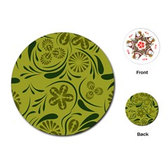 Folk Flowers Pattern  Playing Cards Single Design (round) by Eskimos