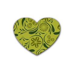 Folk Flowers Pattern  Heart Coaster (4 Pack)  by Eskimos