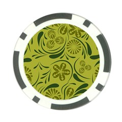 Folk Flowers Pattern  Poker Chip Card Guard by Eskimos