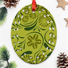 Folk Flowers Pattern  Ornament (oval Filigree) by Eskimos