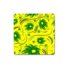 Folk Flowers Pattern  Square Magnet by Eskimos