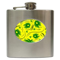 Folk Flowers Pattern  Hip Flask (6 Oz) by Eskimos