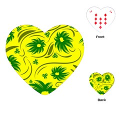 Folk Flowers Pattern  Playing Cards Single Design (heart) by Eskimos