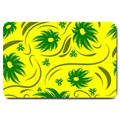 Folk Flowers Pattern  Large Doormat  by Eskimos