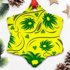 Folk Flowers Pattern  Snowflake Ornament (two Sides) by Eskimos