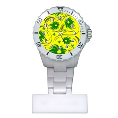 Folk Flowers Pattern  Plastic Nurses Watch by Eskimos