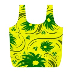 Folk Flowers Pattern  Full Print Recycle Bag (l) by Eskimos