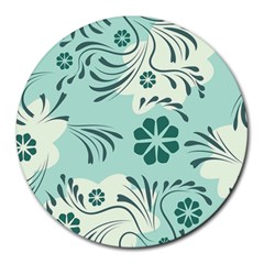 Folk Flowers Pattern  Round Mousepads