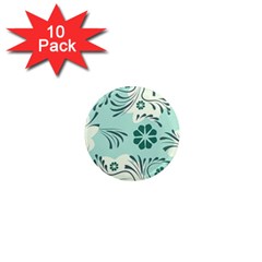 Folk flowers pattern  1  Mini Magnet (10 pack) 