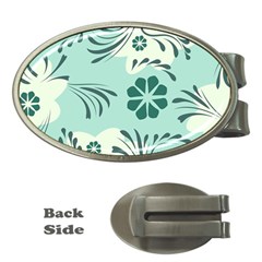 Folk Flowers Pattern  Money Clips (oval)  by Eskimos