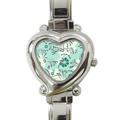 Folk Flowers Pattern  Heart Italian Charm Watch by Eskimos