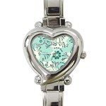 Folk flowers pattern  Heart Italian Charm Watch Front