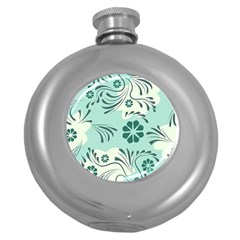 Folk flowers pattern  Round Hip Flask (5 oz)