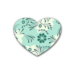 Folk Flowers Pattern  Heart Coaster (4 Pack)  by Eskimos