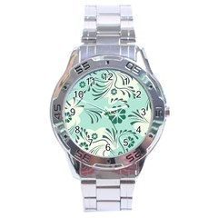 Folk Flowers Pattern  Stainless Steel Analogue Watch by Eskimos