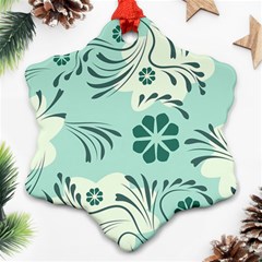 Folk Flowers Pattern  Snowflake Ornament (two Sides) by Eskimos