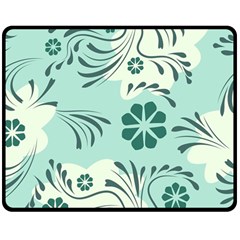 Folk flowers pattern  Double Sided Fleece Blanket (Medium) 