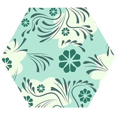 Folk Flowers Pattern  Wooden Puzzle Hexagon by Eskimos