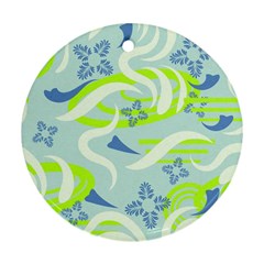 Folk Flowers Pattern  Ornament (round) by Eskimos