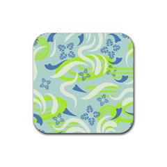 Folk Flowers Pattern  Rubber Coaster (square)  by Eskimos