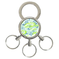 Folk Flowers Pattern  3-ring Key Chain by Eskimos