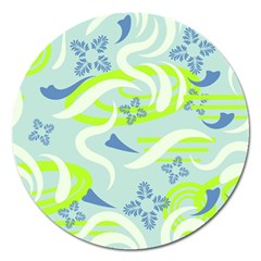 Folk Flowers Pattern  Magnet 5  (round) by Eskimos