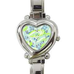 Folk Flowers Pattern  Heart Italian Charm Watch by Eskimos