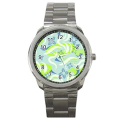 Folk Flowers Pattern  Sport Metal Watch by Eskimos