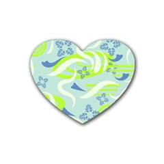 Folk Flowers Pattern  Heart Coaster (4 Pack)  by Eskimos